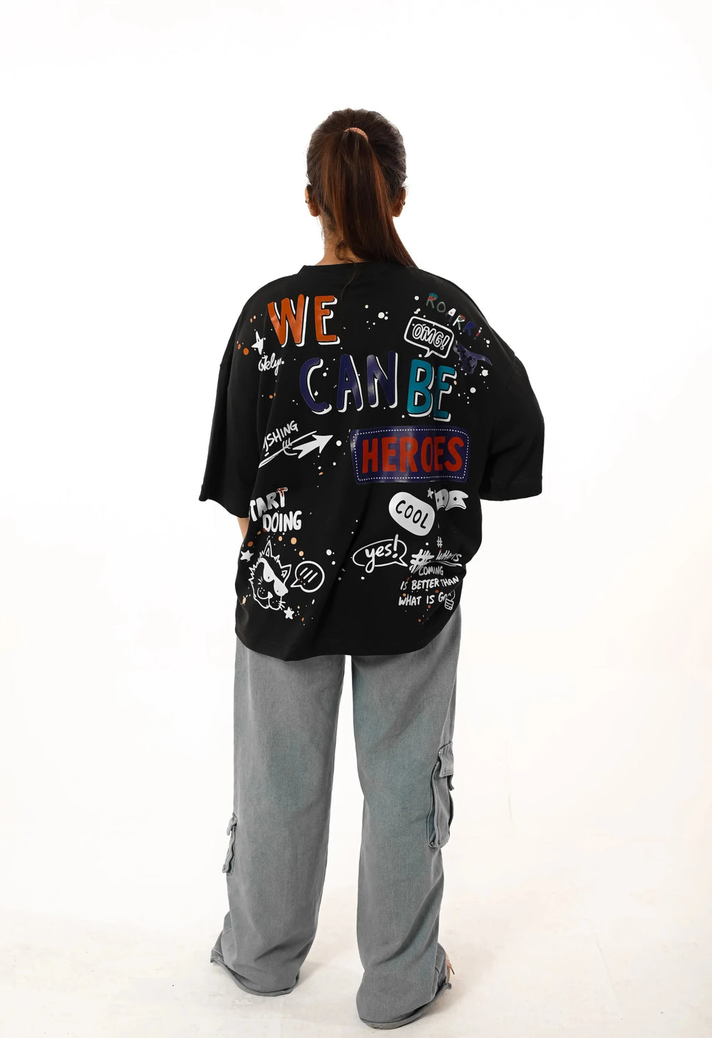 The 'Heroes' Graffiti Oversize Tee - Iradah