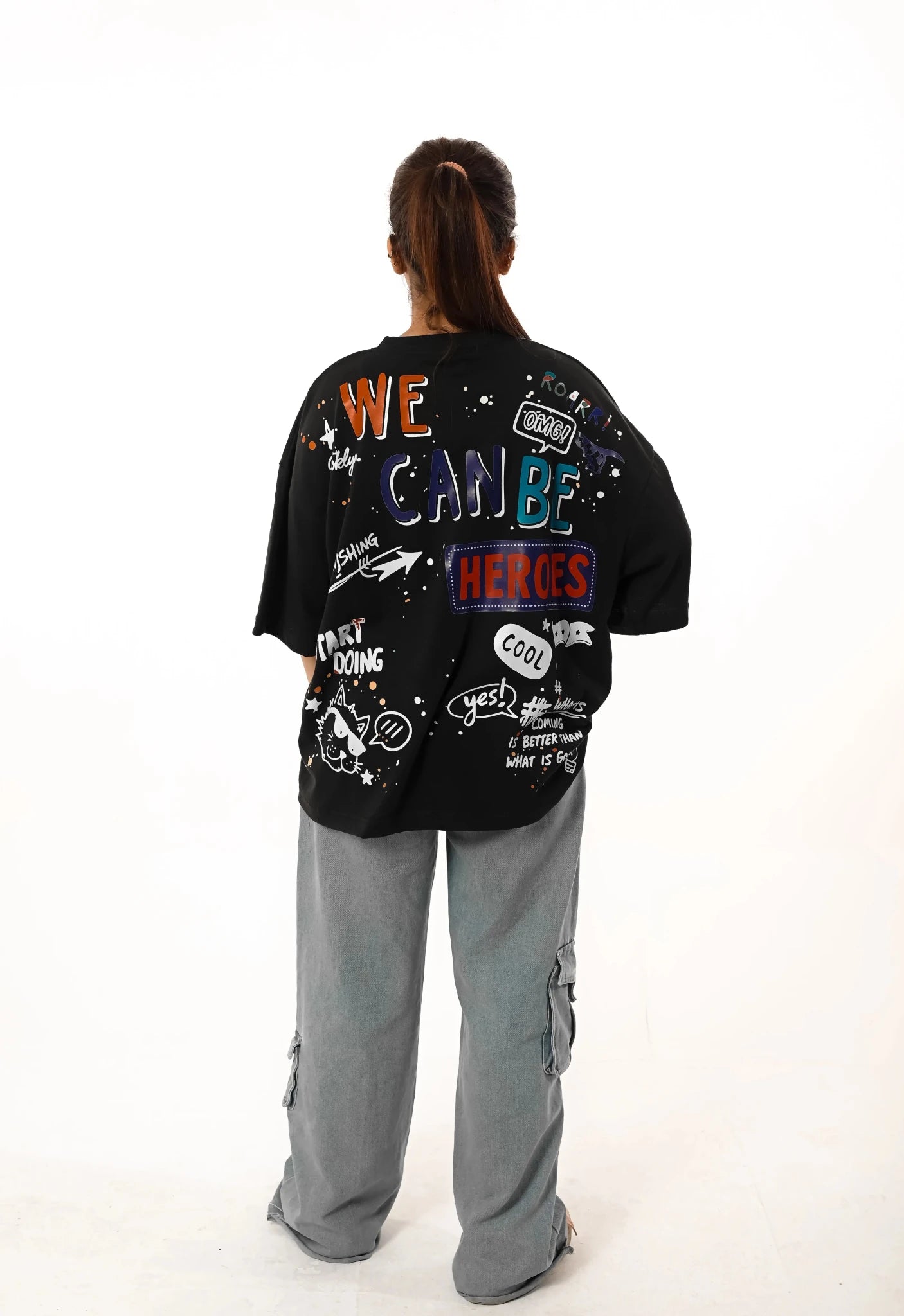 The 'Heroes' Graffiti Oversize Tee - Iradah