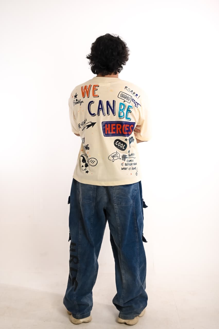 The 'Heroes' Graffiti Oversize Tee - Iradah