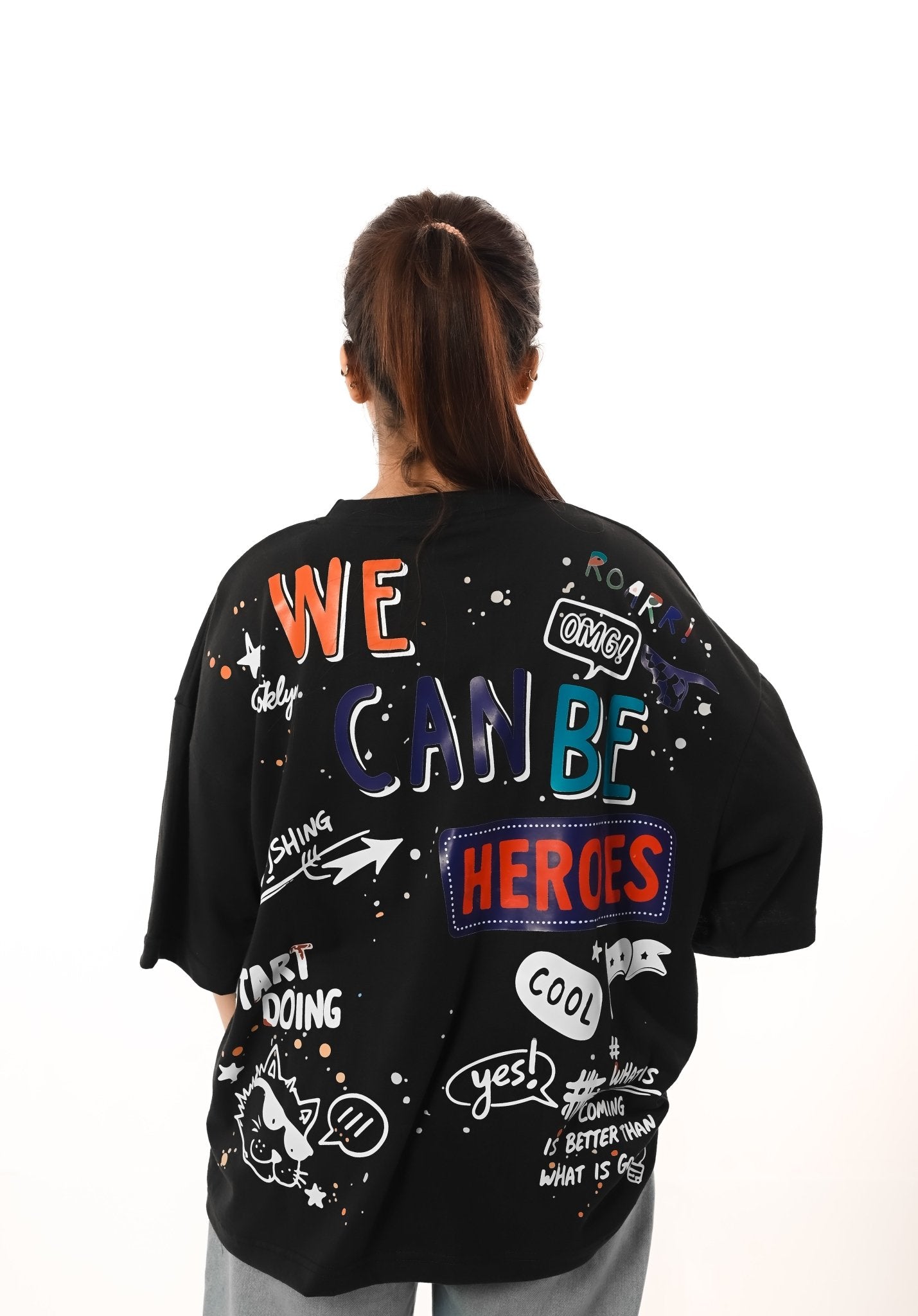The 'Heroes' Graffiti Oversize Tee - Iradah