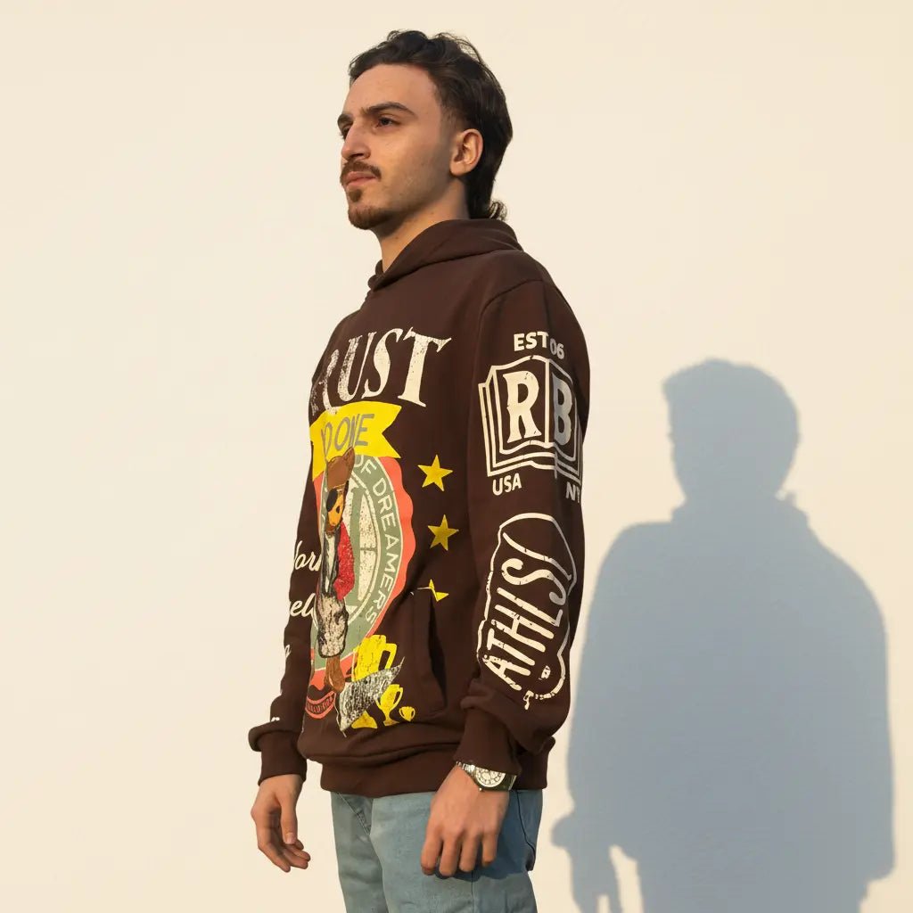 Vintage "Trust No One" Bear Hoodie - Iradah